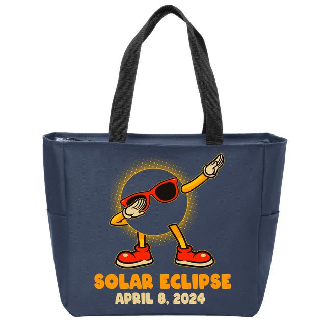 Solar Eclipse April 8 2024 Dabbing Sun Zip Tote Bag