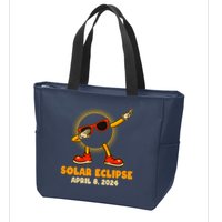 Solar Eclipse April 8 2024 Dabbing Sun Zip Tote Bag