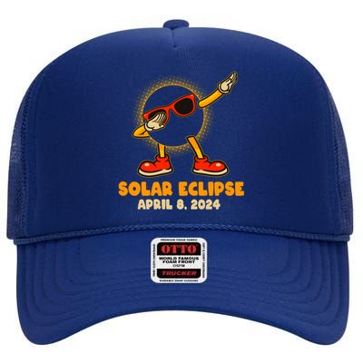 Solar Eclipse April 8 2024 Dabbing Sun High Crown Mesh Back Trucker Hat