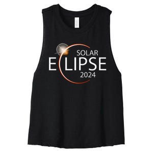 Solar Eclipse April 8 2024 Eclipse Party 2024 Souvenir Women's Racerback Cropped Tank