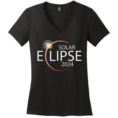 Solar Eclipse April 8 2024 Eclipse Party 2024 Souvenir Women's V-Neck T-Shirt