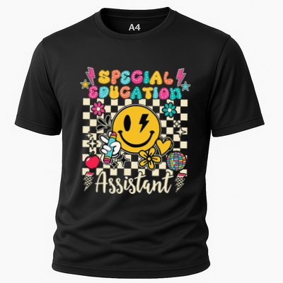 Special Education Assistant Teacher Groovy Back To School Cooling Performance Crew T-Shirt