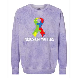 Special Education Autism Awareness Teacher Inclusion Matters Colorblast Crewneck Sweatshirt