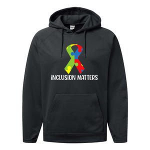 Special Education Autism Awareness Teacher Inclusion Matters Performance Fleece Hoodie