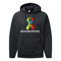 Special Education Autism Awareness Teacher Inclusion Matters Performance Fleece Hoodie