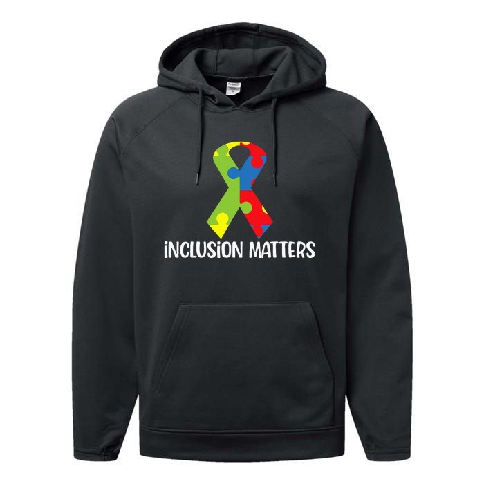 Special Education Autism Awareness Teacher Inclusion Matters Performance Fleece Hoodie