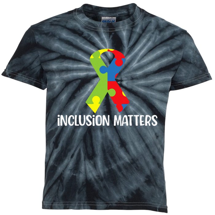 Special Education Autism Awareness Teacher Inclusion Matters Kids Tie-Dye T-Shirt