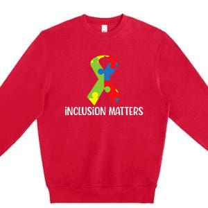 Special Education Autism Awareness Teacher Inclusion Matters Premium Crewneck Sweatshirt