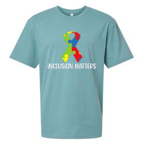 Special Education Autism Awareness Teacher Inclusion Matters Sueded Cloud Jersey T-Shirt