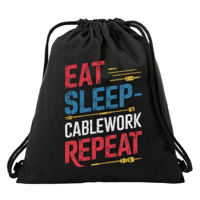 Sound Engineer Audio Visual Technician Funny Av Tech Drawstring Bag