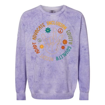 Special Education Autism Accept Equality Hippie Colorblast Crewneck Sweatshirt