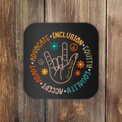 Special Education Autism Accept Equality Hippie Coaster