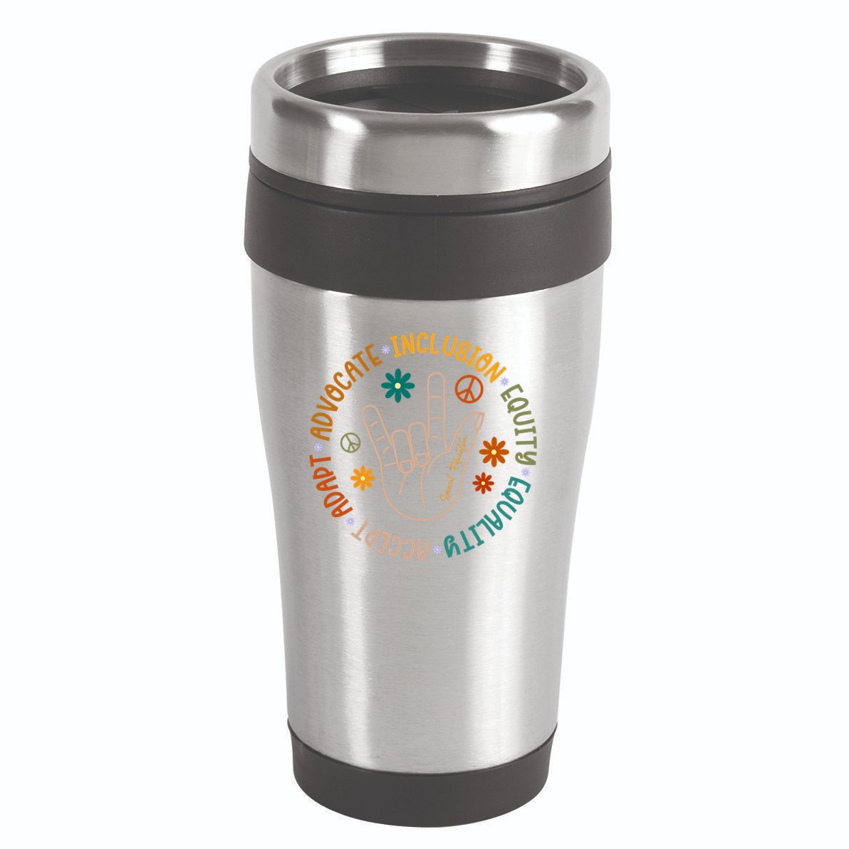 Special Education Autism Accept Equality Hippie 16oz Travel Tumbler