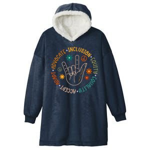 Special Education Autism Accept Equality Hippie Hooded Wearable Blanket