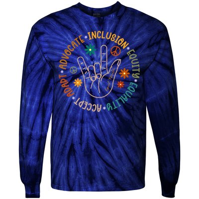 Special Education Autism Accept Equality Hippie Tie-Dye Long Sleeve Shirt