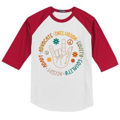 Special Education Autism Accept Equality Hippie Kids Colorblock Raglan Jersey