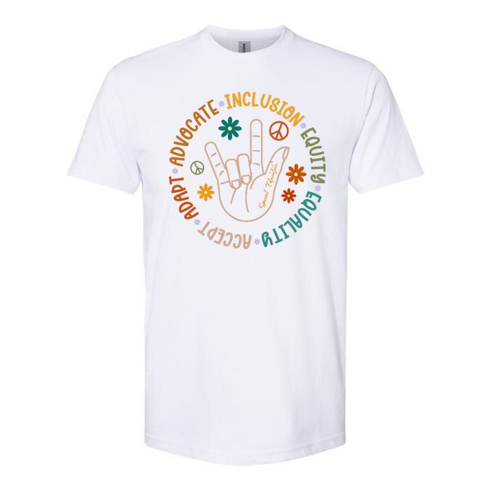 Special Education Autism Accept Equality Hippie Softstyle CVC T-Shirt