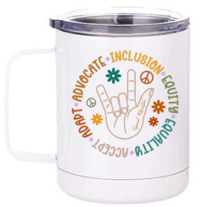 Special Education Autism Accept Equality Hippie 12 oz Stainless Steel Tumbler Cup