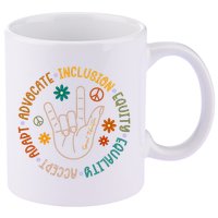 Special Education Autism Accept Equality Hippie 11oz C Handle Ceramic Mug