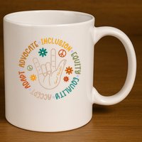 Special Education Autism Accept Equality Hippie 11oz C Handle Ceramic Mug