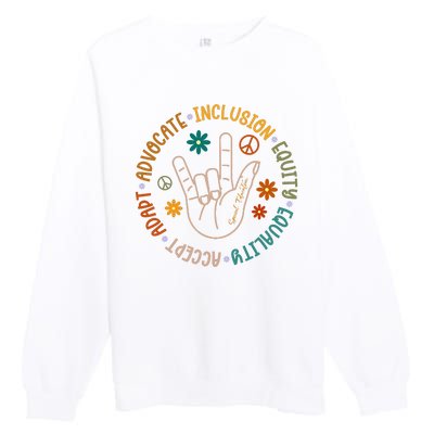 Special Education Autism Accept Equality Hippie Premium Crewneck Sweatshirt