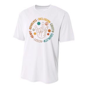 Special Education Autism Accept Equality Hippie Youth Performance Sprint T-Shirt