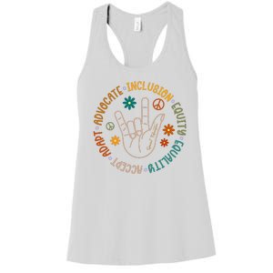 Special Education Autism Accept Equality Hippie Women's Racerback Tank