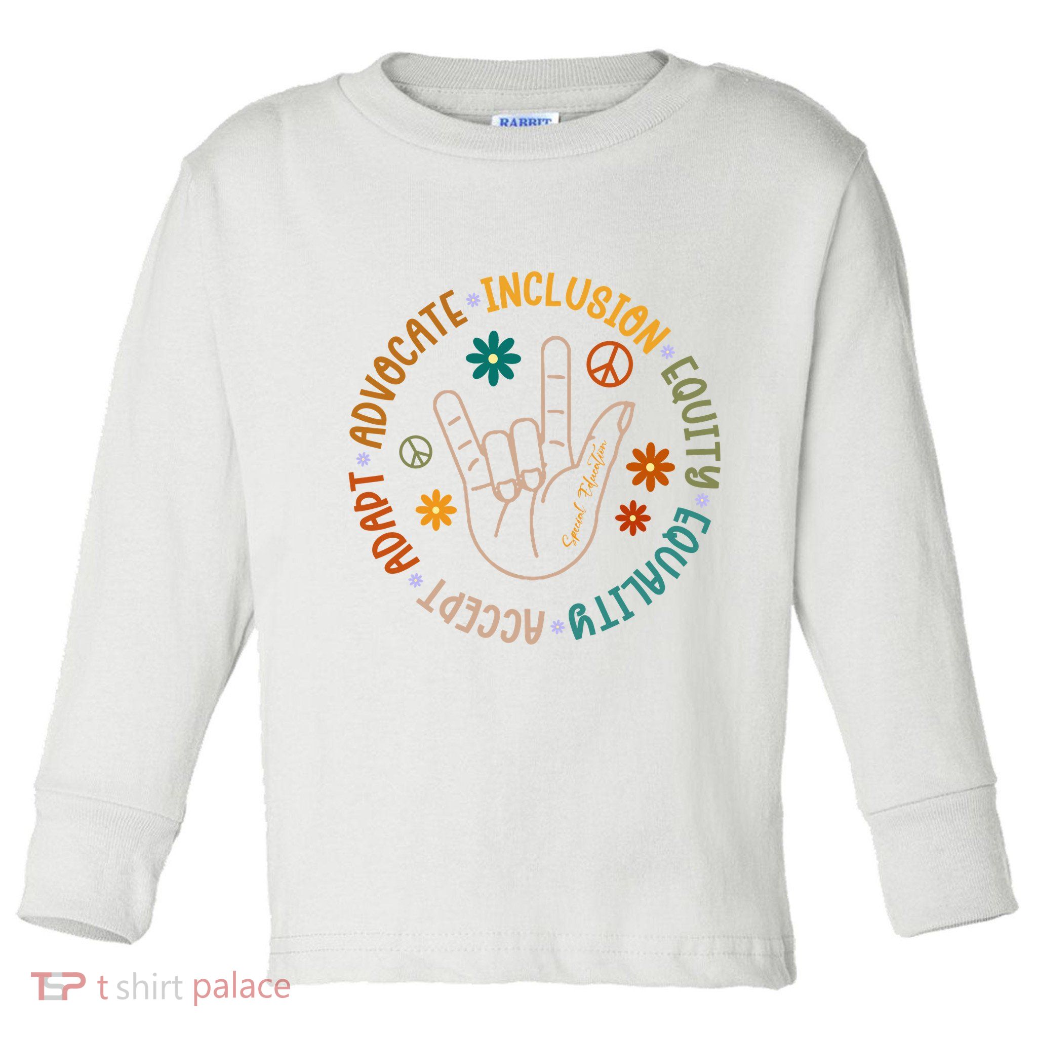 Special Education Autism Accept Equality Hippie Toddler Long Sleeve Shirt