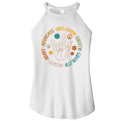 Special Education Autism Accept Equality Hippie Women's Perfect Tri Rocker Tank