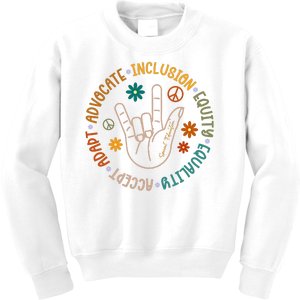 Special Education Autism Accept Equality Hippie Kids Sweatshirt