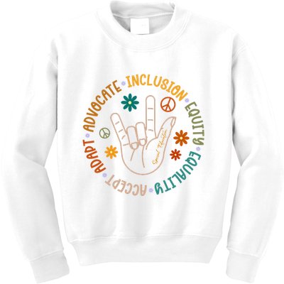 Special Education Autism Accept Equality Hippie Kids Sweatshirt