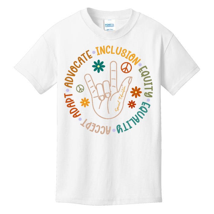 Special Education Autism Accept Equality Hippie Kids T-Shirt