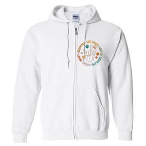 Special Education Autism Accept Equality Hippie Full Zip Hoodie