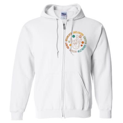 Special Education Autism Accept Equality Hippie Full Zip Hoodie