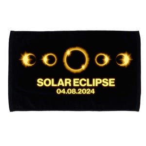 Solar Eclipse April 08 2024 Microfiber Hand Towel