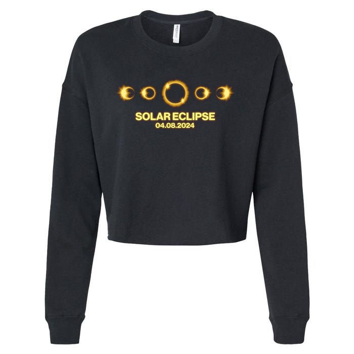 Solar Eclipse April 08 2024 Cropped Pullover Crew