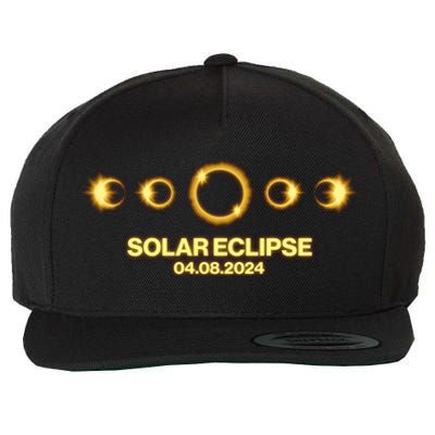 Solar Eclipse April 08 2024 Wool Snapback Cap