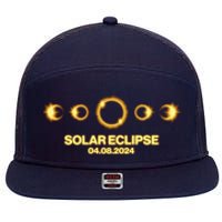 Solar Eclipse April 08 2024 7 Panel Mesh Trucker Snapback Hat