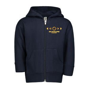 Solar Eclipse April 08 2024 Toddler Zip Fleece Hoodie