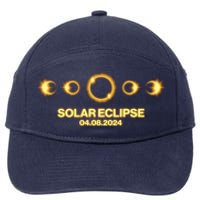 Solar Eclipse April 08 2024 7-Panel Snapback Hat