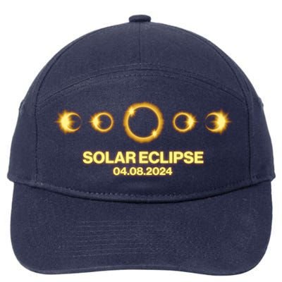 Solar Eclipse April 08 2024 7-Panel Snapback Hat