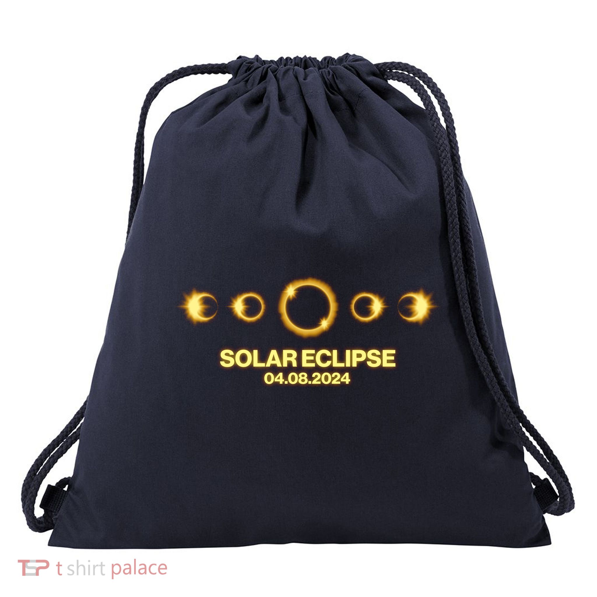 Solar Eclipse April 08 2024 Drawstring Bag
