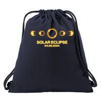 Solar Eclipse April 08 2024 Drawstring Bag