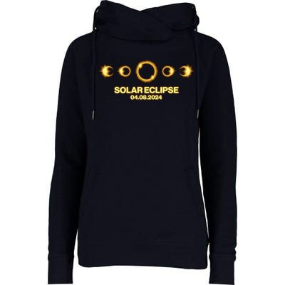 Solar Eclipse April 08 2024 Womens Funnel Neck Pullover Hood
