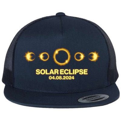 Solar Eclipse April 08 2024 Flat Bill Trucker Hat