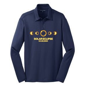 Solar Eclipse April 08 2024 Silk Touch Performance Long Sleeve Polo