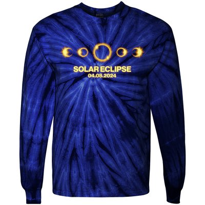 Solar Eclipse April 08 2024 Tie-Dye Long Sleeve Shirt