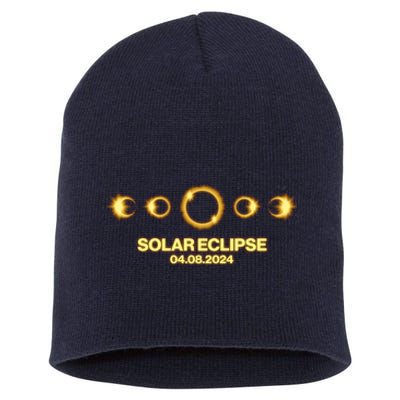 Solar Eclipse April 08 2024 Short Acrylic Beanie