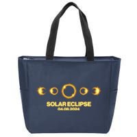 Solar Eclipse April 08 2024 Zip Tote Bag