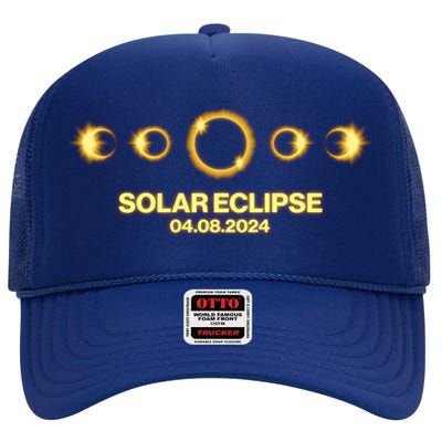 Solar Eclipse April 08 2024 High Crown Mesh Back Trucker Hat